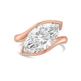 Diana M. Jewels 18KT ROSE GOLD LAB GROWN MARQUISE DIAMOND FASHION RING WEIGHING 8.00 CTS TW