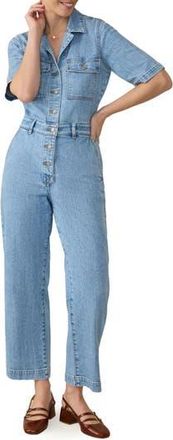 Faherty Michelle Denim Jumpsuit in Cloud Light Wash at Nordstrom Rack, Size 6
