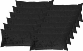 vidaXL Funda De Almohada 12 Pcs Heerlen Negro 40 X 80 Cm Franela Vidaxl