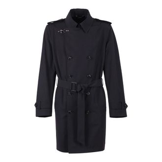 Fay Trench Coats, male, Blue, Size: XL Trench