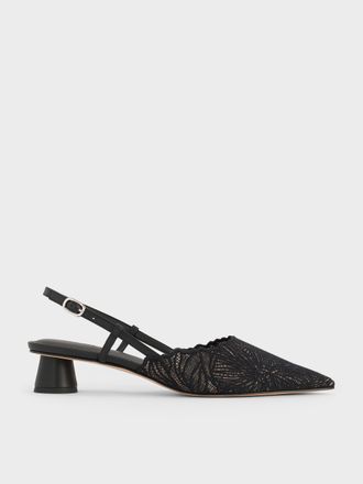 Charles & Keith Meja Floral Pointed-Toe Slingback Pumps