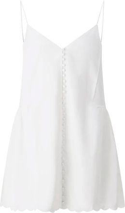 Rotate Rotate Birger Christensen, Kleedjes, Dames, Wit, S, Satijn, Mini V-neck Satin Jurk
