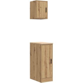 vidaXL Vidaxl Armarios 2 Uds Para Garaje Madera Ingenier&iacute;a Artesanal Roble