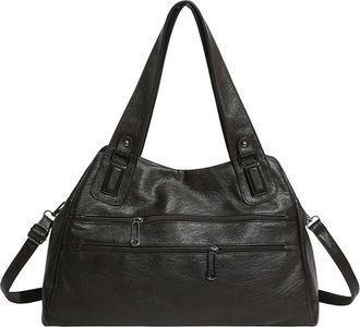 Generic Women PU Leather Shoulder Crossbody Bag with Zipper for Daily Use (Coffee)