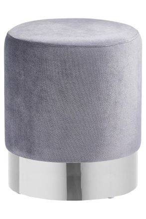 Xora Hocker, Grau, Chromfarben, Metall, Textil, rund, 35x42x35 cm, Wohnzimmer, Sessel, Hocker & Hockerbänke, Sitzhocker