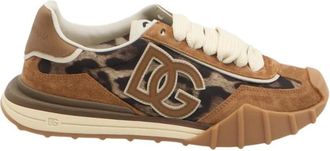 Dolce & Gabbana Schoenen, Dames, Bruin, 36 EU, Leer, DG Atletische Sneakers