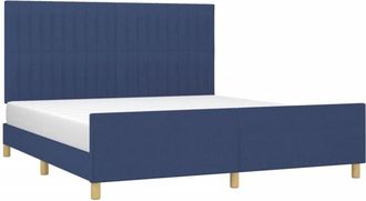 vidaXL Cama Sin Colch&oacute;n Tela Azul 180x200 Cm Vidaxl