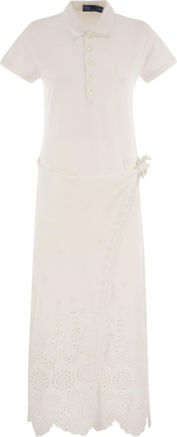 Openwork Pique Polo Shirt Dress