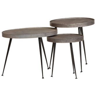 Berkfield Home Coffee Table&not;3 pcs Silver Engineered Wood