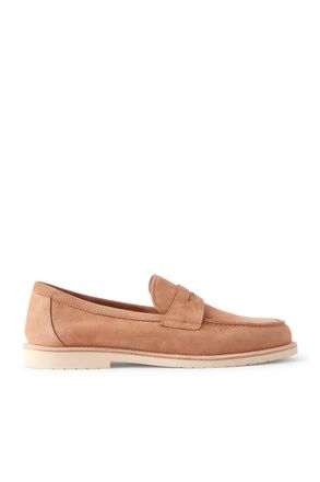 Brunello Cucinelli Suede Penny Loafers