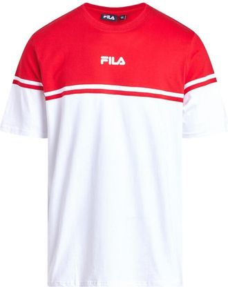 Fila T-Shirt White/Red Man Print, Red, M