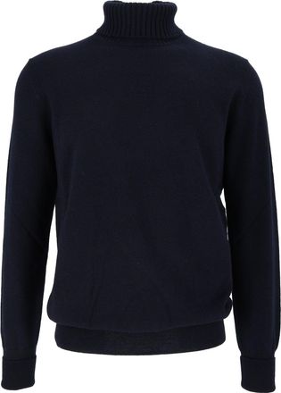 Ballantyne Black Ribbed Cashmere Turtleneck Sweater