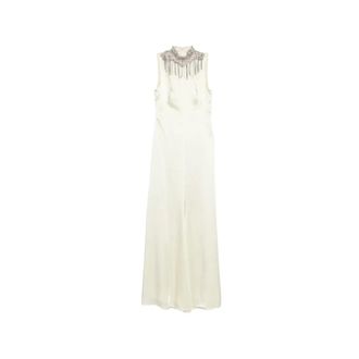 Alexander McQueen Embellished Collar Sleeveless Gown - female - Alexander McQueen - Gowns - White - M - Dresses