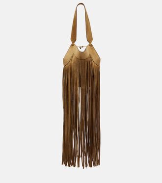 Khaite Lotus Nano fringed suede tote bag
