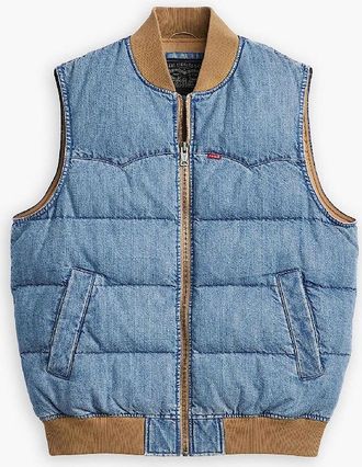 Levi's Mens Wstrn Puff Vst - Blue - Size: 42/Regular