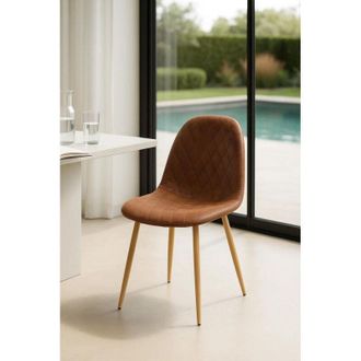 Regalos Miguel Sillas Comedor - Silla Teok Polipiel - Diamante Caf&eacute;