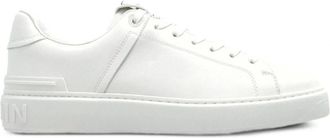 Balmain Sneakers, male, White, 9 UK, White Leather Court Trainers