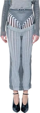 Jean Paul Gaultier Rokken, Dames, Veelkleurig, S, Mesh Midi Rok met Gedrapeerd Overlay