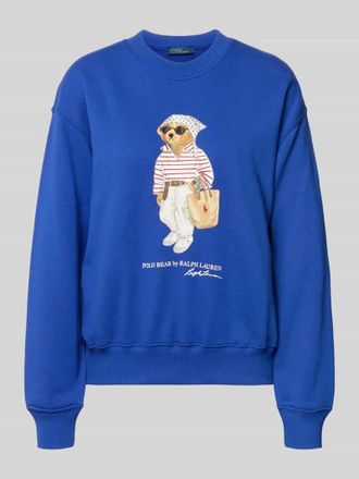 Polo Ralph Lauren Regular Fit Sweatshirt aus Baumwoll-Mix mit Bear-Motiv in Blau, Gr&ouml;&szlig;e XXL
