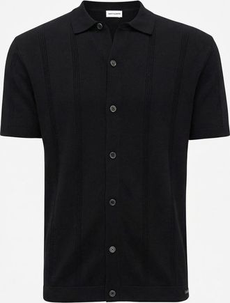 Gentiluomo Gebreide Button Polo | Zwart