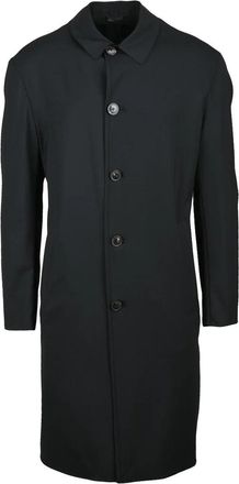 Emporio Armani Wool/Elastane Overcoat - Black