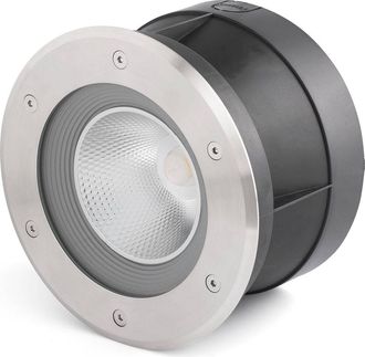 Faro Barcelona Suria Empotrable De Suelo Inoxidable Satinado Y Negro Mate 70587