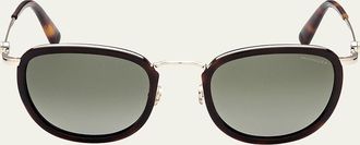 Moncler Mens Round Metal & Plastic Sunglasses
