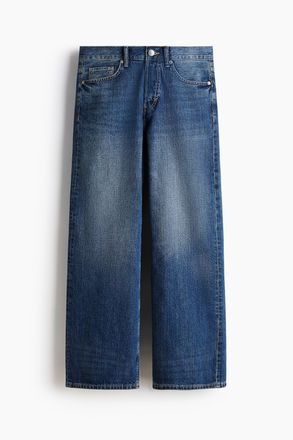 H&M Loose Straight Jeans - Denimblau