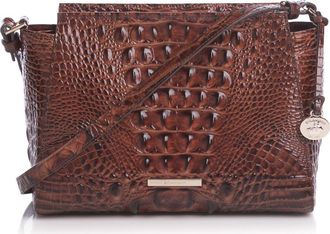 Brahmin Hillary Croc Embossed Leather Crossbody Bag in Pecan at Nordstrom