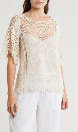 Forgotten Grace Mixed Media Top in Natural at Nordstrom Rack, Size X-Large