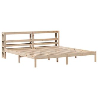 Berkfield Home Beautiful Bed Frame without Mattress 200x200 cm Solid Wood Pine in Natural