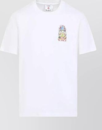 Casablanca tennis court landscape graphic crew neck t-shirt