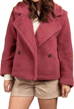 Very J Teddy Coat Fur Sherpa Jacket In Mauve