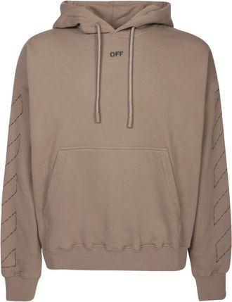 Off-white Beige Sweatshirt Aw 23 Stijlvol Comfort - Heren - Hoodies - Bruin - S - Katoen - Hoodies & sweatvesten
