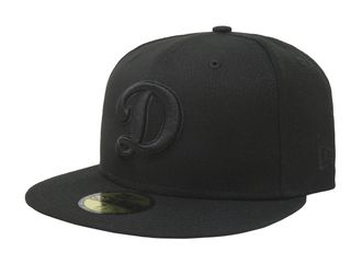 New Era 59Fifty Hat MLB Basic Los Angeles Dodgers LA D Black Fitted Baseball Cap - Black - 7.25
