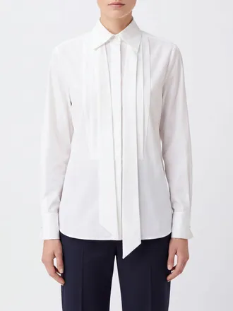 Semicouture Camicia slim fit in cotone con collo a fusciacca e chiusura a scomparsa