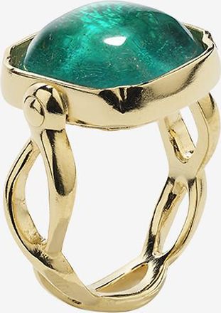 Goossens Paris Goldener Ring mit Kristall Cabochon Carr&eacute;e