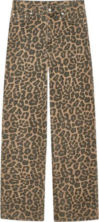 Anine Bing Hugh Jean Black And Brown Leopard