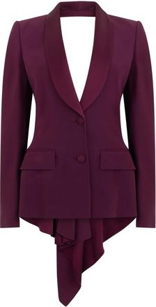 Alberta Ferretti Blazer met Asymmetrische Snit - Dames - Blazers - Paars - S - Leer - Jassen