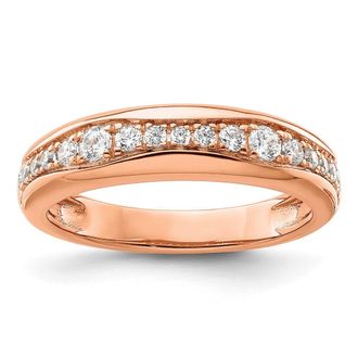 Diamond2Deal 14k Gold Lab Grown Diamond Wedding Band Ring 0.4Ct Clarity- VS Color- G-H