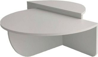 Dmora Dmora - Mesa De Caf&eacute; Canopus, Mesa De Centro Baja, Revistero Para Sof&aacute;, Estante De La Sala De Estar, 90x90h35 Cm, Blanco, Con Embalaje Reforzado