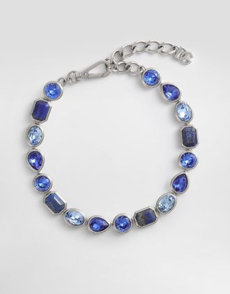 Dolce & Gabbana Necklace With Rhinestones - Man Bijoux Silver Metal Onesize