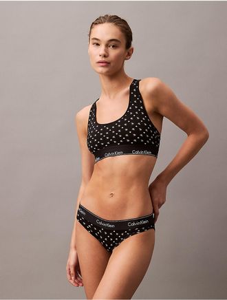 Calvin Klein Calvin Klein Womens Icon Cotton Modal V-Day Unlined Bralette - Black - XS