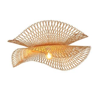 OEM L&aacute;mpara Colgante, Altura Regulable, Dise&ntilde;o Artesanal De Bamb&uacute;, 55 Cm De Di&aacute;metro, Bombilla No Incluida