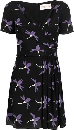 Valentino Garavani Floral-Print Pleated Dress