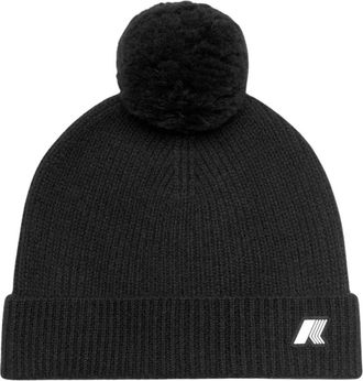 K-Way Ribbed Beanie - Heren - Hoeden - Zwart - S - Wol - Accessoires