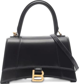 Balenciaga 2000s B Hourglass small leather tote bag - Black