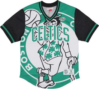 Mitchell & Ness Boston Celtics Mesh V-neck Jacket - Heren - Fitness - Groen - XL - Polyester - Fitness
