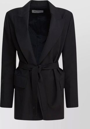 Max Mara waist belted flap pockets notched lapels