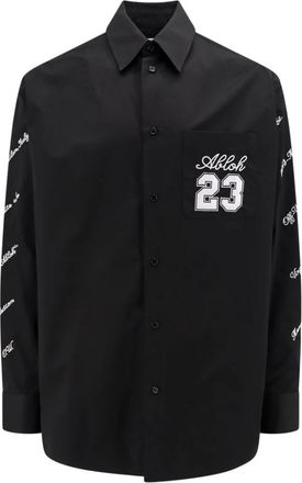 Off-white 23 heavycot katoenen overshirt - Heren - Casual Overhemden - Zwart - L - Katoen - Overhemden